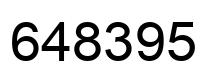 Number 648395 black image