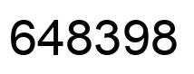 Number 648398 black image