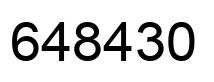Number 648430 black image