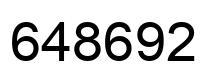 Number 648692 black image