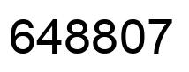 Number 648807 black image