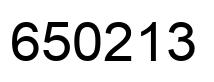 Number 650213 black image