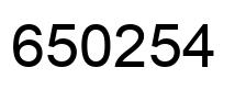 Number 650254 black image