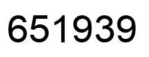 Number 651939 black image