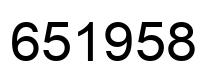 Number 651958 black image