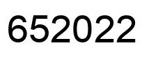 Number 652022 black image