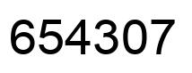 Number 654307 black image