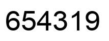 Number 654319 black image