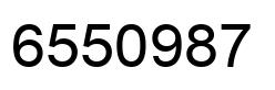Number 6550987 black image