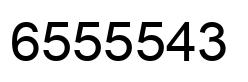 Number 6555543 black image