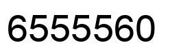 Number 6555560 black image