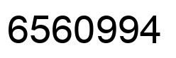 Number 6560994 black image