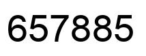 Number 657885 black image