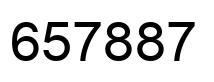 Number 657887 black image