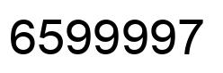Number 6599997 black image