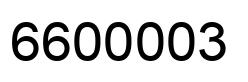 Number 6600003 black image