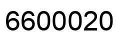 Number 6600020 black image