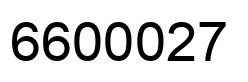 Number 6600027 black image