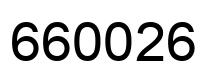 Number 660026 black image