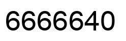 Number 6666640 black image