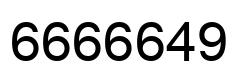 Number 6666649 black image