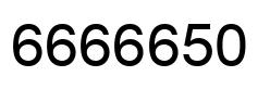 Number 6666650 black image