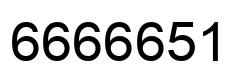 Number 6666651 black image