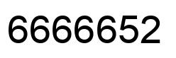 Number 6666652 black image
