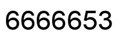 Number 6666653 black image