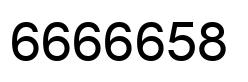 Number 6666658 black image