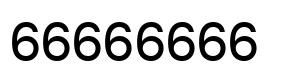 Number 66666666 black image