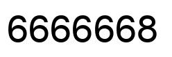 Number 6666668 black image