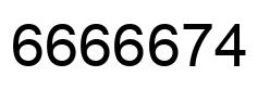 Number 6666674 black image