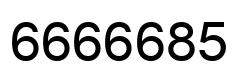 Number 6666685 black image