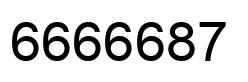 Number 6666687 black image