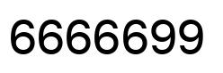 Number 6666699 black image