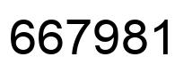 Number 667981 black image