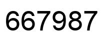 Number 667987 black image