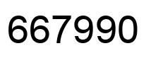 Number 667990 black image