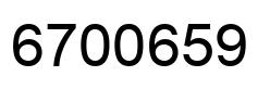 Number 6700659 black image
