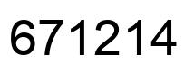 Number 671214 black image
