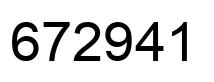 Number 672941 black image