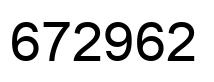 Number 672962 black image