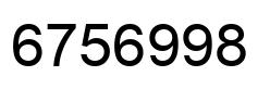 Número 6756998 imagen negro