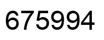 Number 675994 black image