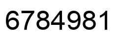 Number 6784981 black image