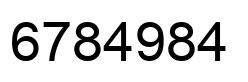 Number 6784984 black image