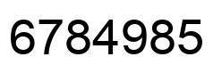Number 6784985 black image