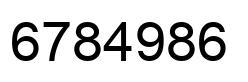Number 6784986 black image