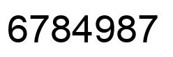 Number 6784987 black image